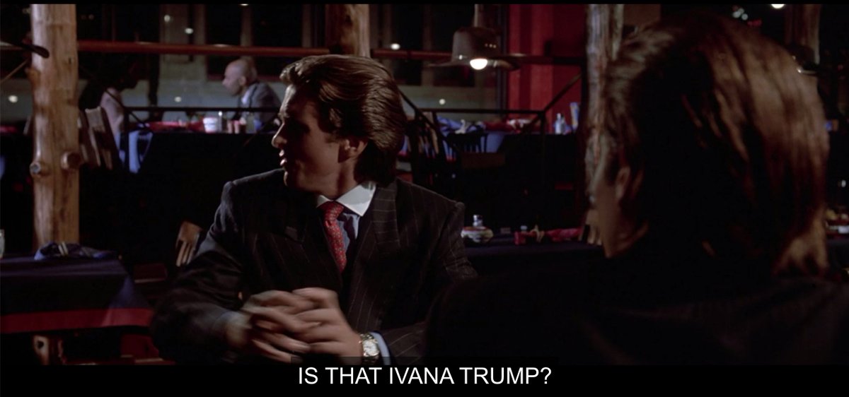 Vulture Fun Fact Ivanka Trump Once Said That In Her s Her Ideal Man Was Christian Bale Playing Patrick Bateman Bale Once Said That He Modeled His Performance On Her