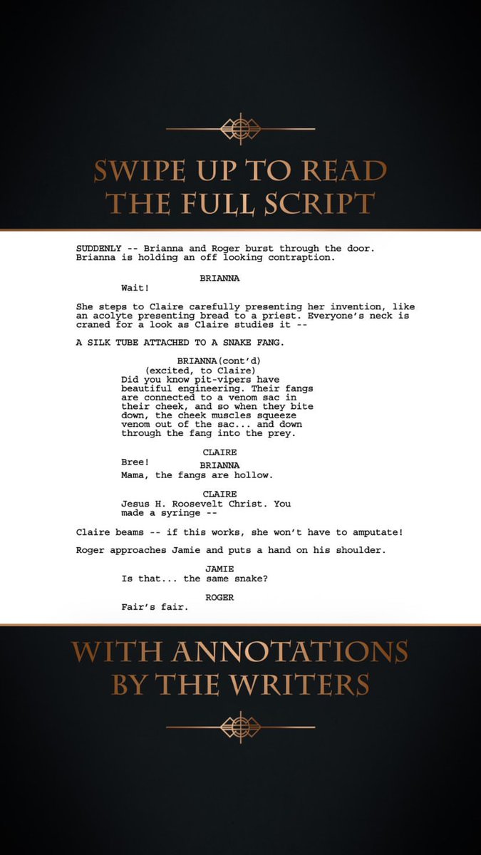 outlanderisrael's tweet photo. #InsideOutlander 5.09 #monstersandheroes @Outlander_STARZ stories
See #outlanderscript
https://t.co/SPkn7ghpoR
#Outlander
1/3 https://t.co/pl5lnYEnMp