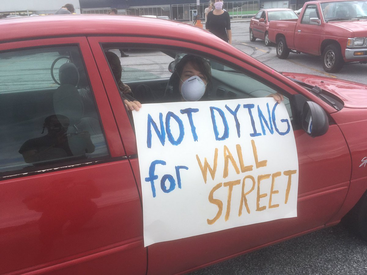 sbc_atl's tweet image. Caravan protest against reopening Georgia today