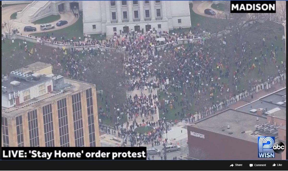 I just saw this aerial picture of a protest today in Madison, WI demanding to open society back up and it truly feels like a gut punch moment where no matter what we do, there is a minority of people who are determined to make sure that millions of people die. Am I wrong?