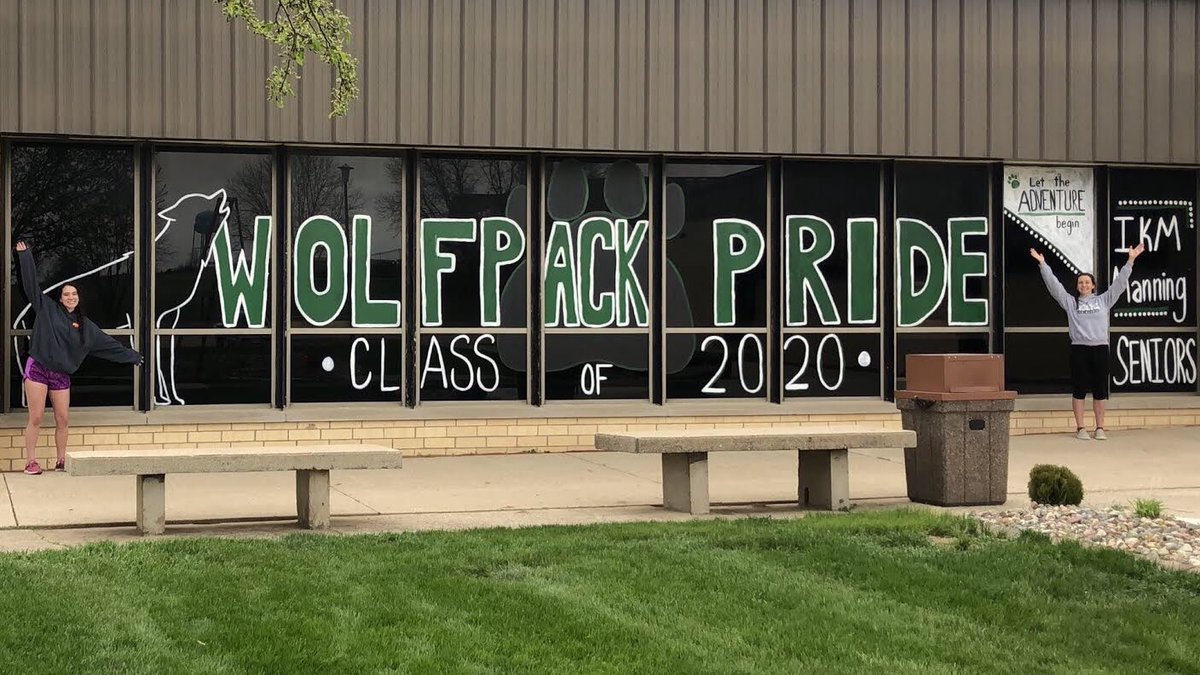 IKMMHS's tweet photo. Thank you to these “vandals”, Emily and Miranda. #WolfPride https://t.co/k5vuSH0YQI