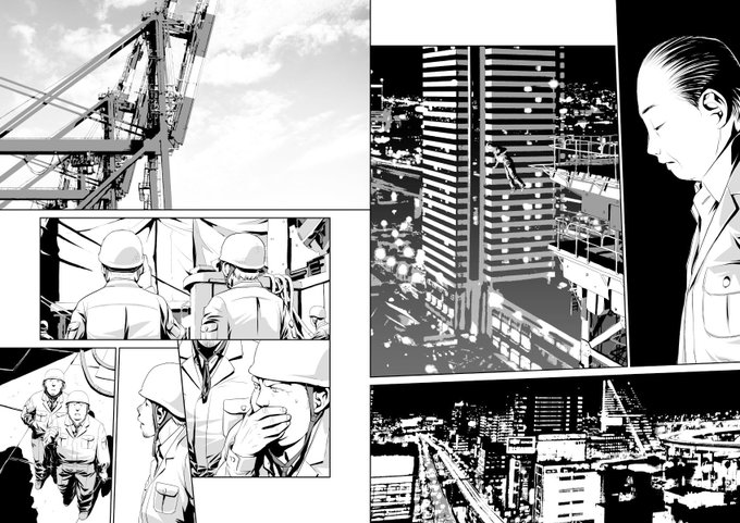 愚作「鞘-SAYA-」から、台詞フキダシ擬音無し絵、その,1 です。
最初と最後のページ以外は見開き2ページ分で作業しています。 