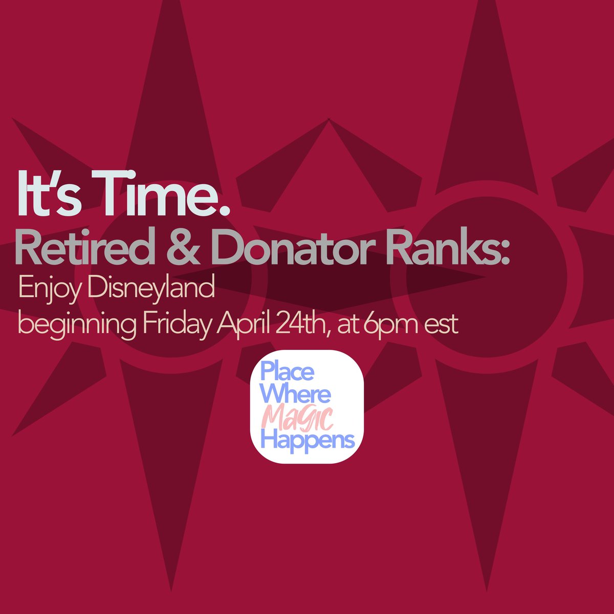 ImagineerParks's tweet photo. It’s Time. Retired & Donator Ranks: You can start enjoying Disneyland beginning TODAY at 6pm EST.
—
#PlaceWhereMagicHappens #Disneyland #MinecraftDisney #MinecraftThemeParks https://t.co/0iT9raVv7w