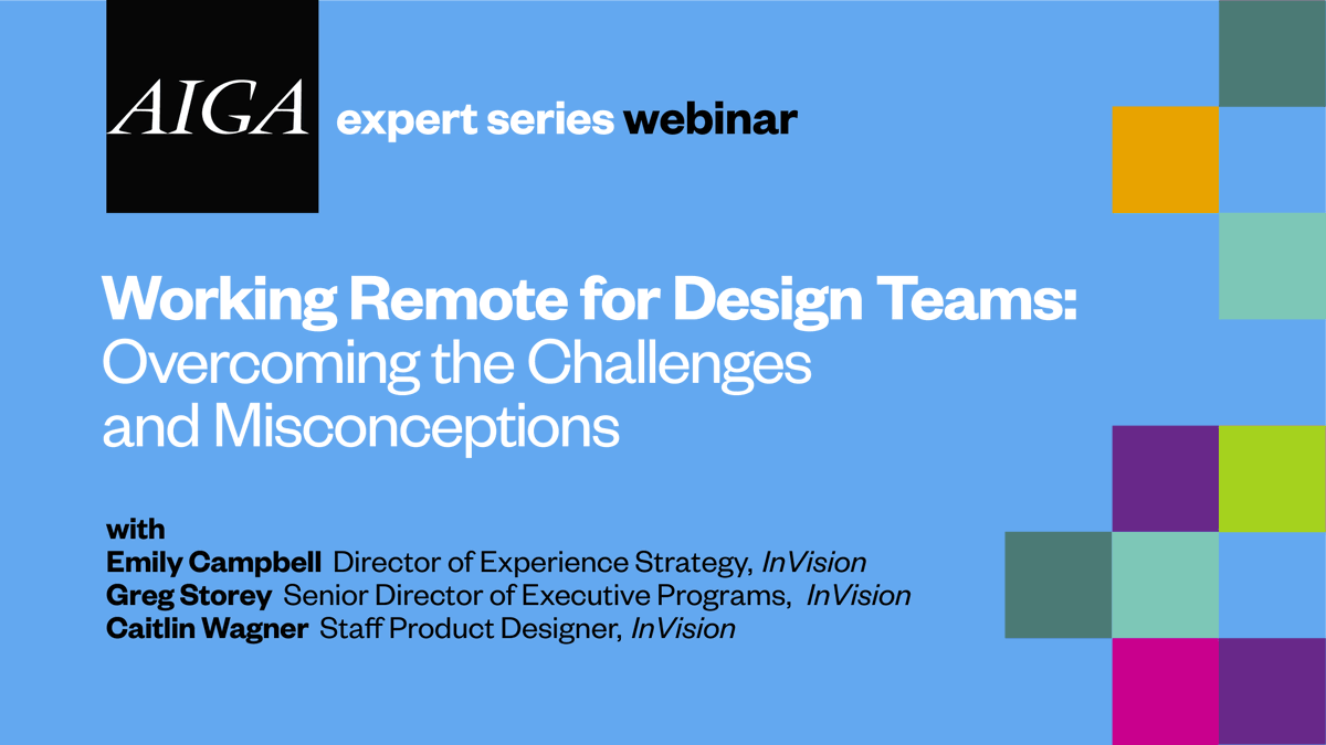 AIGAdesign's tweet photo. Join us April 28 at 1PM (EST) for a webinar session with experienced members of the @invisionapp team as we discuss strategies for remote work in these difficult times. https://t.co/QdjDJ4OCFN