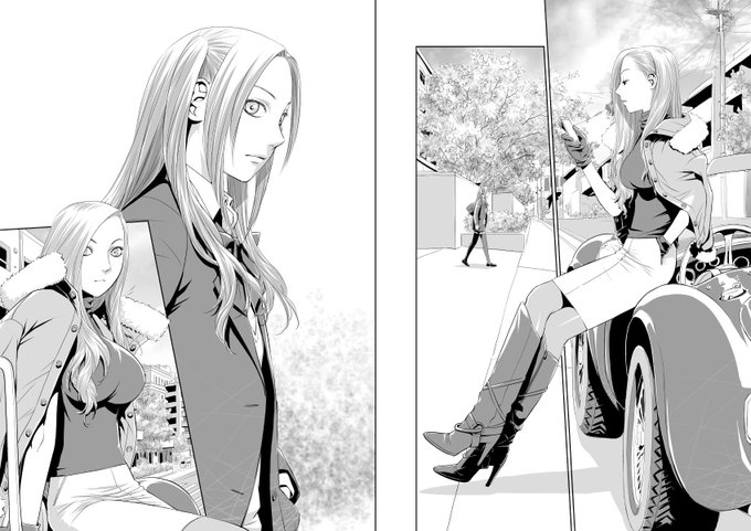 愚作「鞘-SAYA-」から、台詞フキダシ擬音無し絵、その,2
最初と最後のページ以外は見開き2ページ分で作業しています 