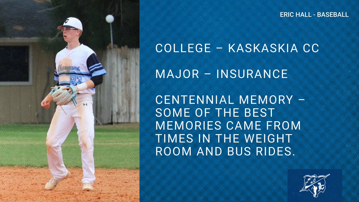 Eric Hall will be continuing his baseball career at Kaskaskia next year. We appreciate what you have done for Chargers Baseball. Good luck Eric.