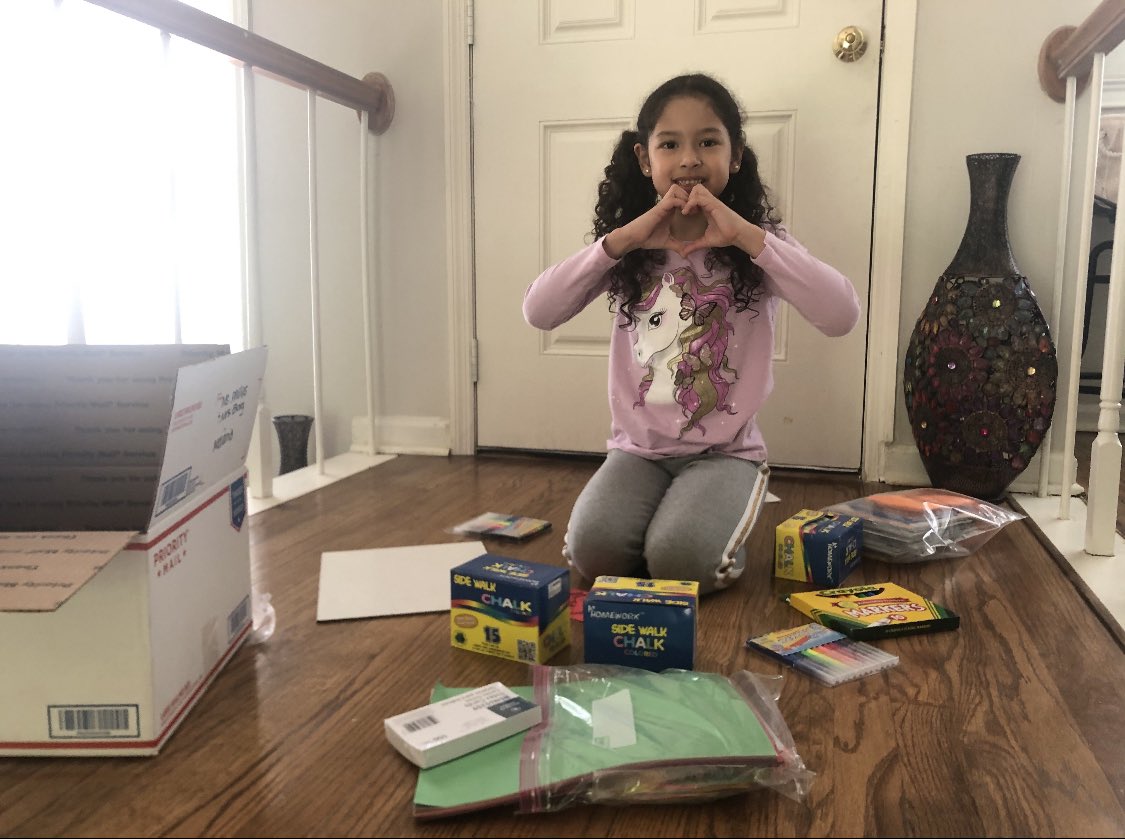CarmelColts's tweet image. This student received a care package today from her teacher.  The picture shows how happy it made her.  ❤️ #CarmelLife #CCSDFam