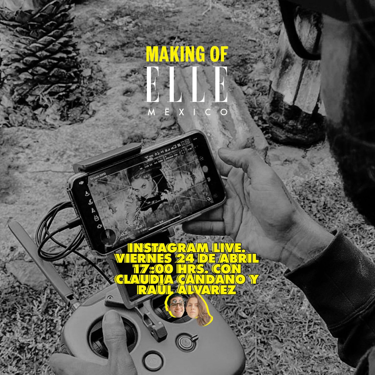 ELLEMexico's tweet photo. Making of: The Fashion Distancing True Story. Nuestra editora general @claudiacandano y editor de moda @raul_al te cuentan cómo se hizo la portada de #ELLEmayo fotografiada por Santiago Arau y protagonizada por Mariana Zaragoza y la distancia. Instagram Live hoy a las 5:00 pm. https://t.co/uyhd9vWohq