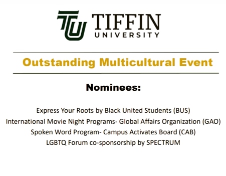 2019-2020 Student Leadership Award Nominees for Most Outstanding Multicultural Event are