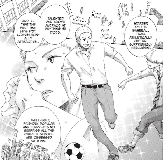This manga, which ran in Shonen Jump+, really represents a breakthrough IMO - very few Shonen Jump stories have ever touched on LGBT+ topics beyond joke characters, and furthermore that the gay character is athletic and mascuiline