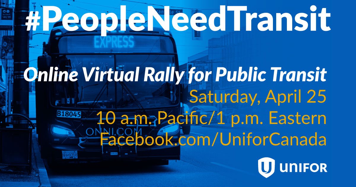 gavinmcgarrigle's tweet photo. #PeopleNeedTransit! Layoffs & service cuts are threatening the ability of essential service workers to get to work. Join @JerryPDias & @gavinmcgarrigle as we co-host a virtual rally tomorrow https://t.co/a36rNidspg… @UniforTheUnion #unifor #canlab #cdnpoli #cdntransit #bcpoli https://t.co/a7zcThXesq