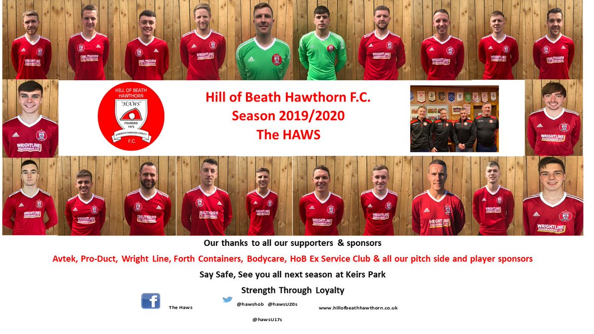 Strength Through Loyalty <a href="/hawshob/">Hill of Beath Hawthorn FC</a> <a href="/HawsU20s/">Hill of Beath U20’s</a> @HawsU17s All the best to our U17s &amp; U20s Players, Coaches &amp; Supporters.