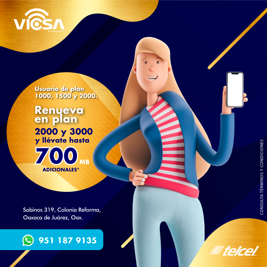 VicsaOaxaca's tweet photo. ¡Incrementa tu plan chiquito!
Estamos ubicados en la Colonia Reforma, Oaxaca
Sabinos 319.

Mándanos un inbox y entérate como incrementar tus MEGAS.

#TeamVICSA https://t.co/igfV2yW2MT