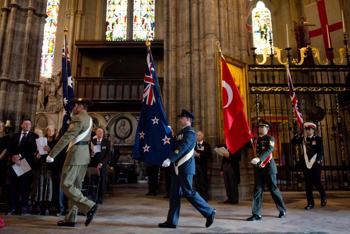 On #AnzacDay2020 we pay tribute to all Australians and New Zealanders who have served and died in all wars, conflicts, and peace keeping operations.

#AnzacDay marks the anniversary of the first landings at Gallipoli in 1915.

📷HM at the centenary of ANZAC Day in 2015.