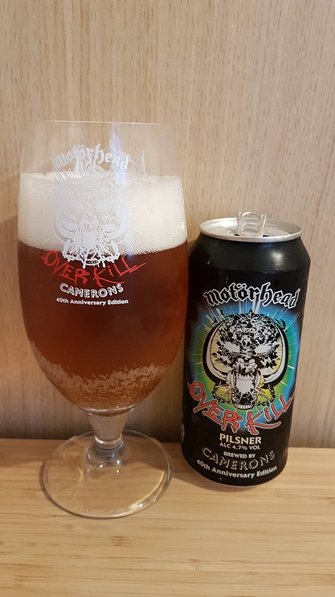 Dane_Drums's tweet photo. Still loving the @CameronsBrewery @MotorheadBeer Overkill Pilsner!

#motorheadbeer #beer #ukbeer #musicbeer #britishbeer #pilsner #overkill #motorhead https://t.co/iYPloeGsJi