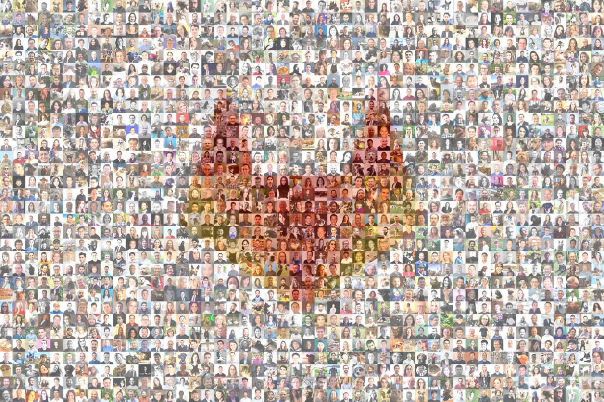 NathanAFriend's tweet image. #GitLabContribute was remote this year, so we didn't get a chance to take a group photo. Instead, I generated one using our team photos and @andreamosaic!