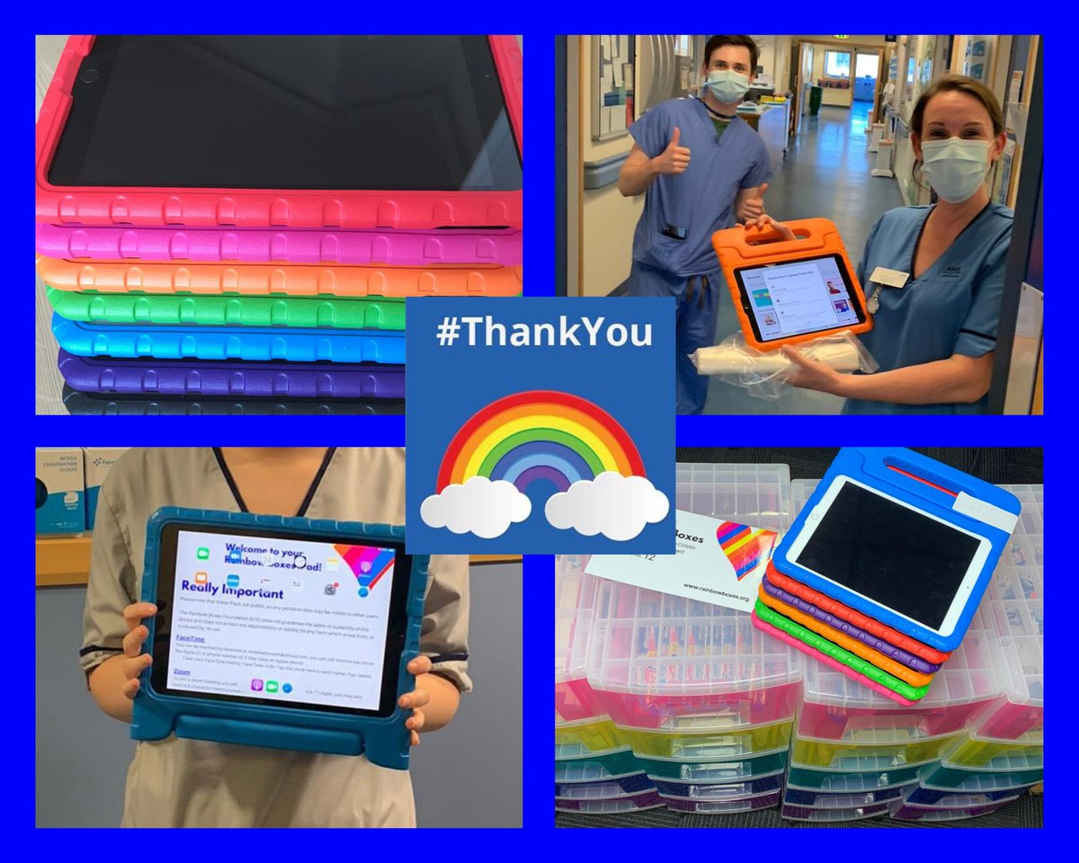 RainbowBoxesSco's tweet photo. A special thanks to @drrichardlyon; Emma McDonald; Billy Dempster; Darren & the team at IMTECH & Andrea Fraser and everyone at @esmsedinburgh β who all specifically gave iPadβs as donations to Rainbow Boxes. Weβre so grateful, and so are the patients! #RainbowBoxes #ThankYou https://t.co/rNqxyLxFZl