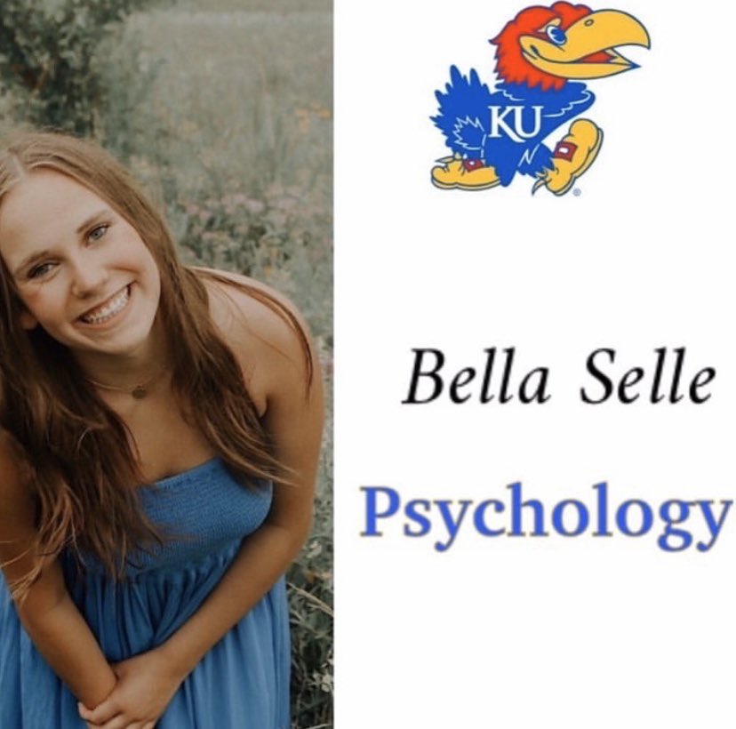 today’s senior sendoff goes to the amazing <a href="/bella_selle/">Bella</a> !! Bella will be continuing her education at the University of Kansas with a major in psychology. congratulations selle, go jayhawks! 💚❤️💙