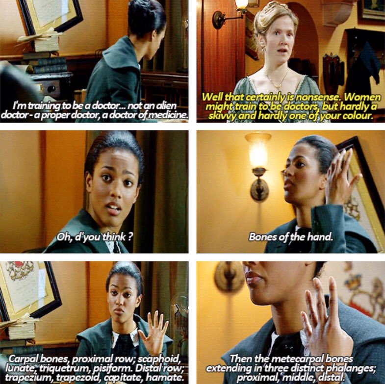 JaydedCreed's tweet photo. Doctor Martha Jones finally giving it back to racist, classist Joan Redfern. The best scene!! #DoctorofMine #BonesoftheHand https://t.co/gCAUObsuSX