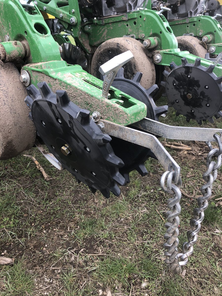 Had a rain shower come through this morning, so these guys wanted to try some <a href="/YetterFarmEquip/">Yetter Farm Equip.</a> Twisters on one of the bean planters. We will be back in the fields comparing emergence soon!