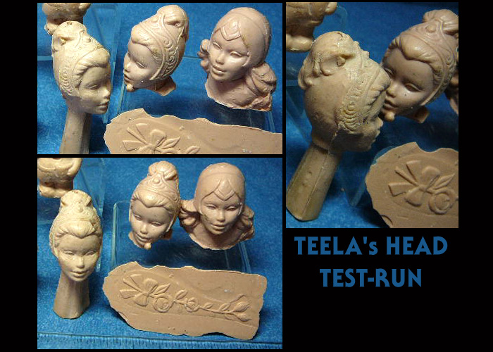 The evolution of  #Teela! Step 6: Early takes on the Teela head sculpt. The version with the tiara is very close to final.