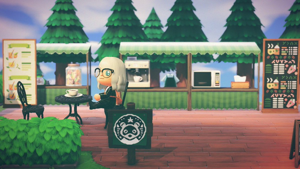 gatherxsort's tweet photo. Starbucks is complete.. now, onto the bookstore! Thank you @brockataulani for the adorable Starnooks coffee design ✨ #acnh #AnimalCrossingNewHorizions https://t.co/5bnTmhIdyD