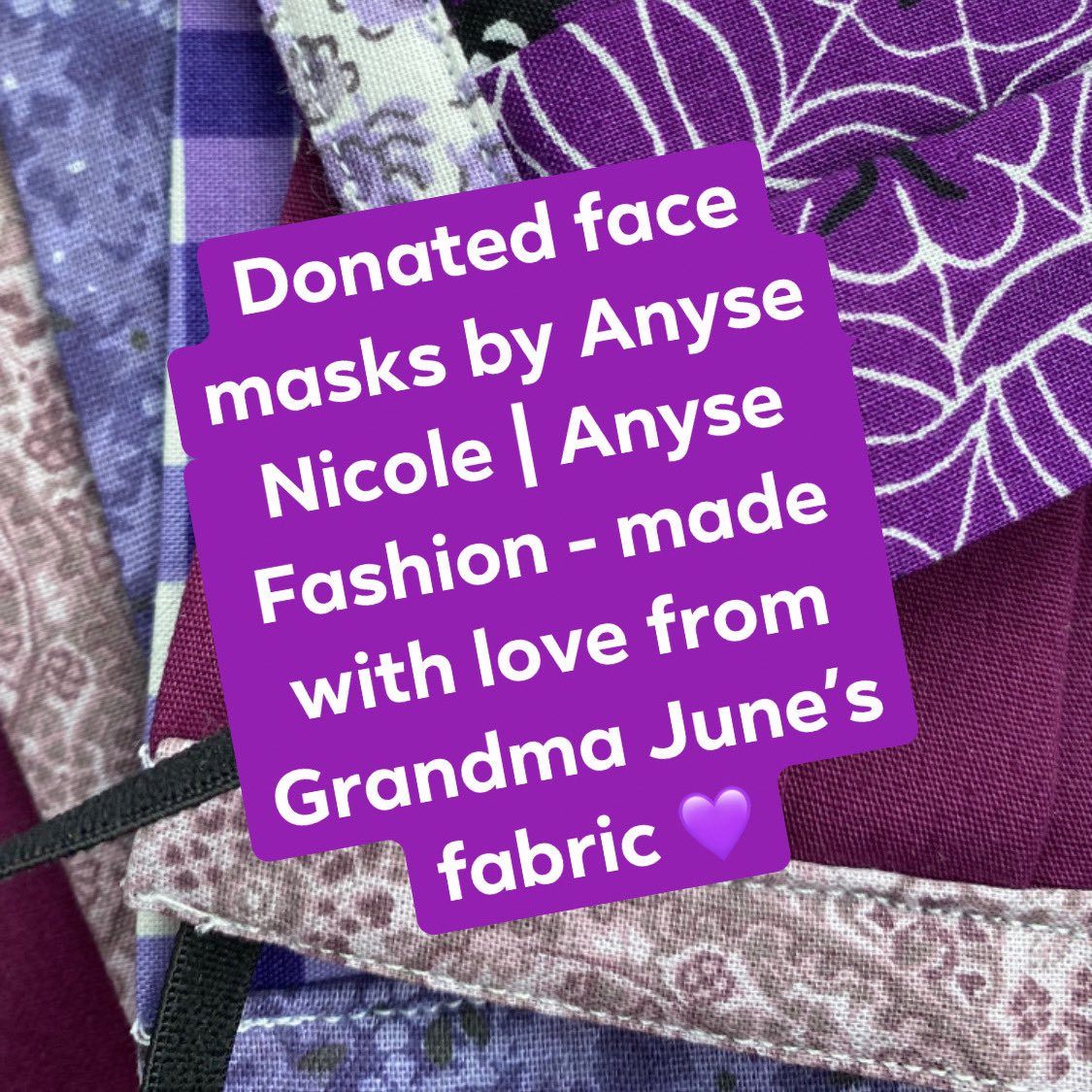 My niece has donated 62 face masks so far made from our grandmother’s fabric that I had in storage. Love that Grandma June’s love keeps on giving even 5 years after she passed. Please give my niece  @AnyseFashion a follow and some   #facemaskchallenge  #ff  #Covid_19  #maskchallenge