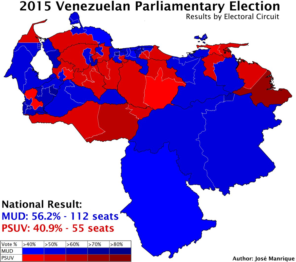 The 2015 Venezuelan Parliamentary Election was one of the most exciting elections I've witnessed. PSUV, the party of president Nicolás Maduro, lost in a landslide to the MUD, a coalition of opposition parties. It was the 2nd defeat chavismo suffered in the polls in 16 years.