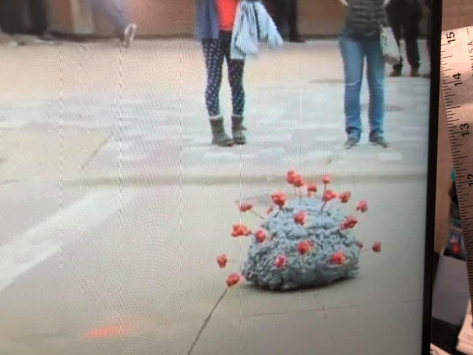 IronStache's tweet image. At the #letssharecovid19 rally in Madison Wisconsin today there is a remote control coronavirus cruising around.
(Photo:Michael Matheson)