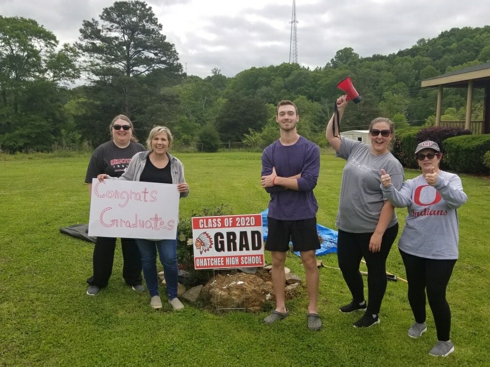 Some great Ohatchee High teachers visiting and surprising our seniors! #Surprise #HouseVisits