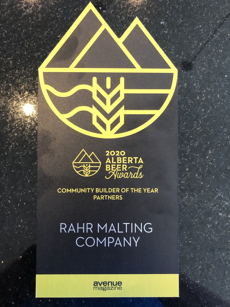 rahr_malt's tweet image. Thanks @AltaBrewers! We are honoured and humbled by this and proud to share this as co-winners with our good  friends at  @redshedmalting.