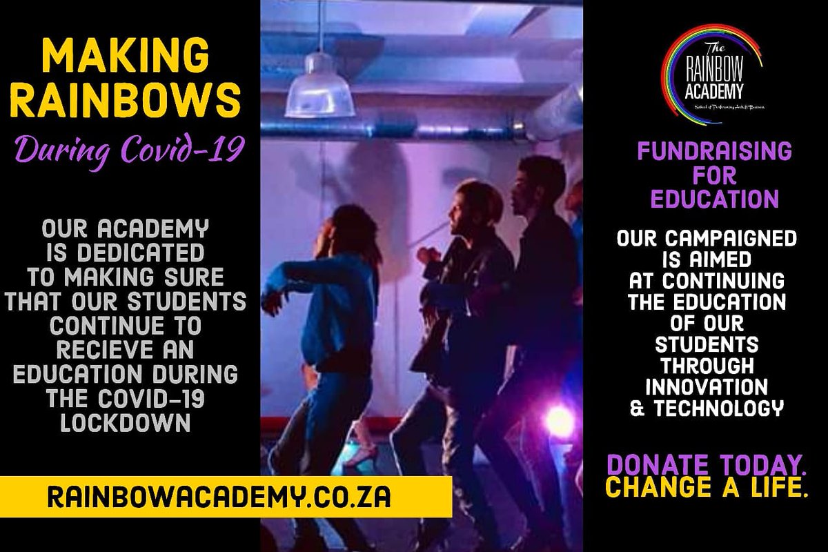 MAKING RAINBOW IN THE TIME OF COVID-19 ❤
Your DONATION will enable the students at the ACADEMY to access online learning.  All donations,shares support are welcome 💕 
LINK IN OUR BIO #makingrainbowsinthetimeofcovid