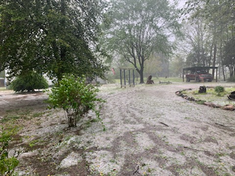 nevster32's tweet photo. Hail in southern goochland county today #lookslikesnow @NBC12 @JimDuncanNBC12 https://t.co/8oIw9EwO7Q