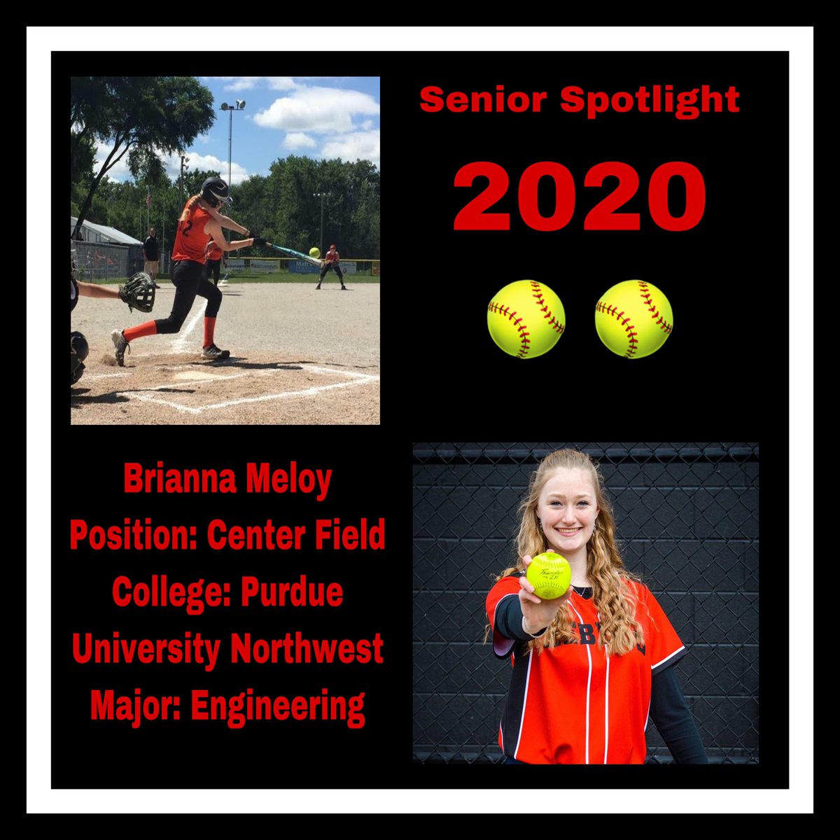 SoftballTf's tweet photo. Senior Spotlight: Brianna Meloy!! We’ll miss you!!❤️ https://t.co/3B4DsHukLa