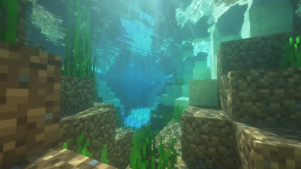 Same applies to being underwater. In the RTX version (left image) everything looks washed out with HEAVY god rays in direct sun, or just a sickly green in any other light. Compared to PTGI (right) with a more realistic look and FANTASTIC shimmer effect.