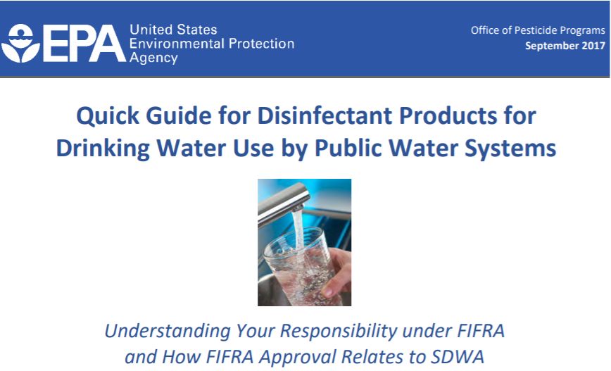 The U.S. Environmental Protection Agency has accepted UV disinfection as a method for drinking water plants to obtain cryptosporidium, giardia or virus inactivation credits. https://www.epa.gov/sites/production/files/2017-09/documents/quick_guide_for_disinfectant_products_for_drinking_water_use.pdf