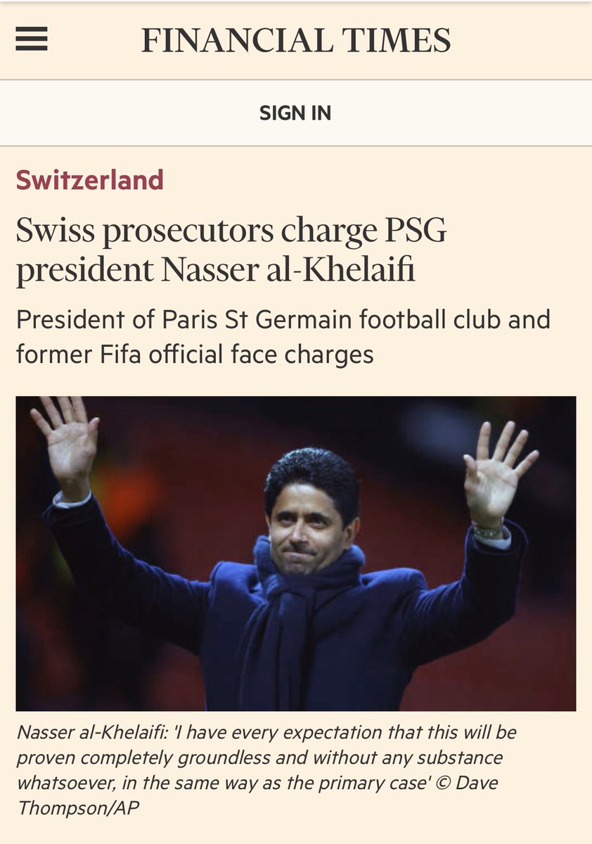 And its chief executive Yousef al-Obaidly was also accused ( #AFP France-Press) for corruption. In addition, "Nasser Al-khulaifi " the president of "PSG F.C" club, was also accused of bribing over 3.5 million euros /feb-20