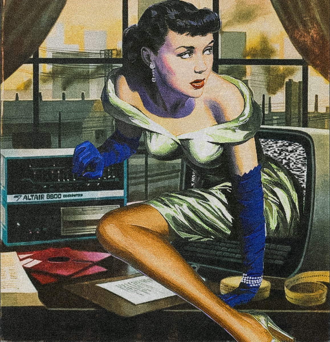 sailormorticia's tweet photo. “in the morning” &amp; “pull the blinds”
 mixed media collages by nikki marie 2020
(prints available) https://t.co/kqyNKlAwdX