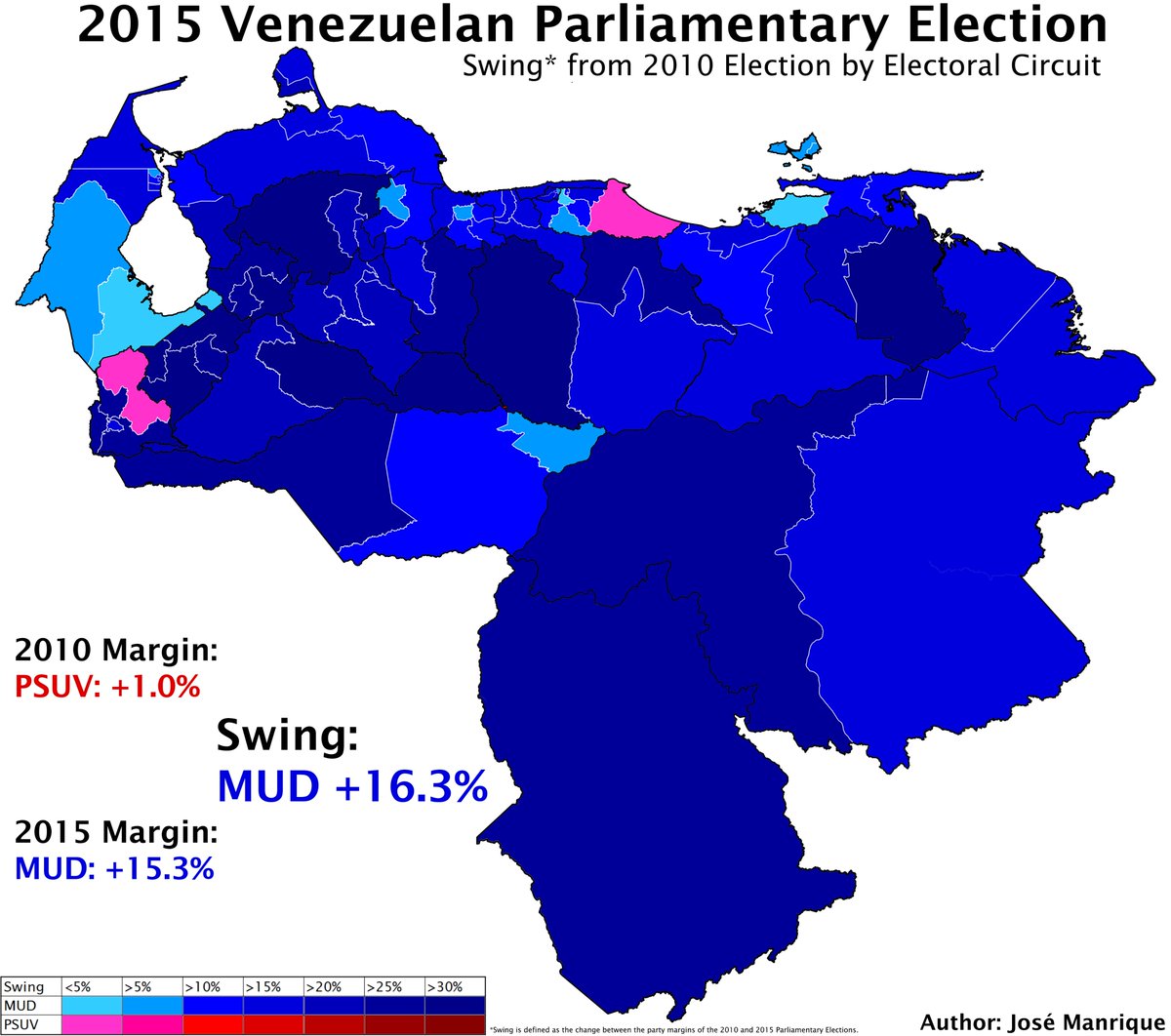 This is the swing map by electoral circuit, comparing it to the 2010 election. It is almost entirely a sea of deep blue.