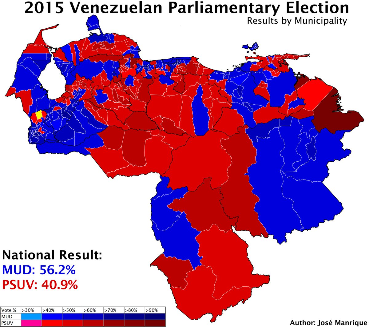 Here's the municipality map. Note that this is a 15-point win for the blue color. Today in "land doesn't vote".