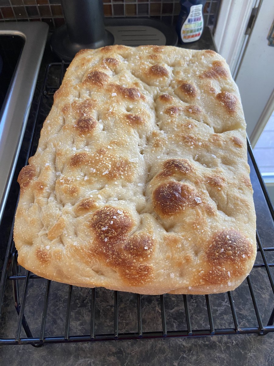 Trachalio's tweet image. Paul update: he makes a very delicious focaccia. #breadlove