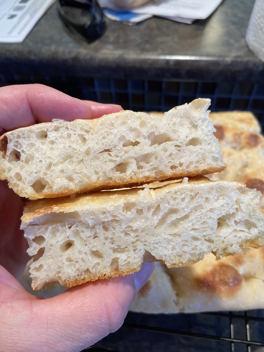Trachalio's tweet image. Paul update: he makes a very delicious focaccia. #breadlove