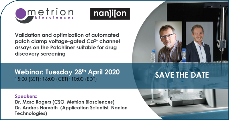 NanionTech's tweet photo. Join our upcoming Webinar Live or On-Demand
Register Here: https://t.co/hFJyCJzVVK
#AutomatedPatchClamp #Pharmacology #DynamicClamp #Electrophysiology #VoltageGated #IonChannels https://t.co/praD0vmZIj