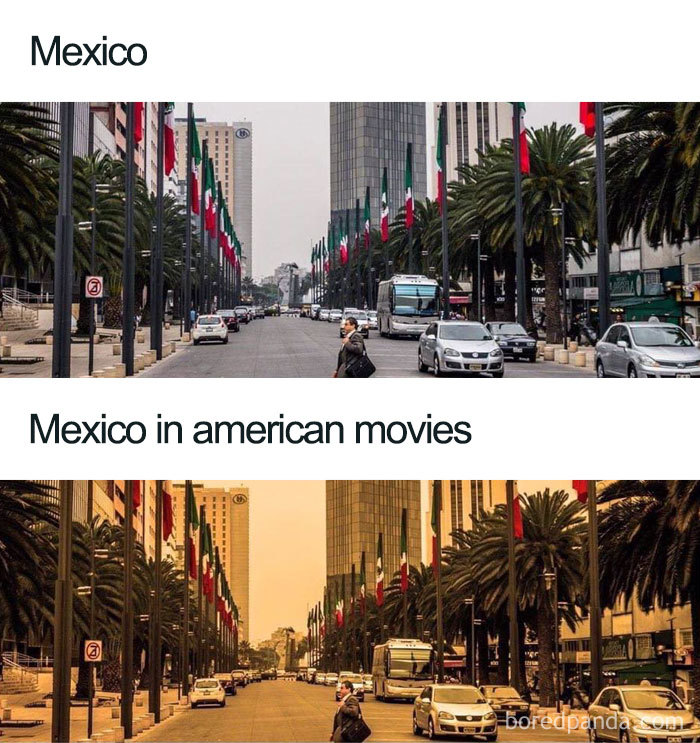 @sebhaal @jewelnotjule Old meme. America movies always like to add a color palette for atmosphere