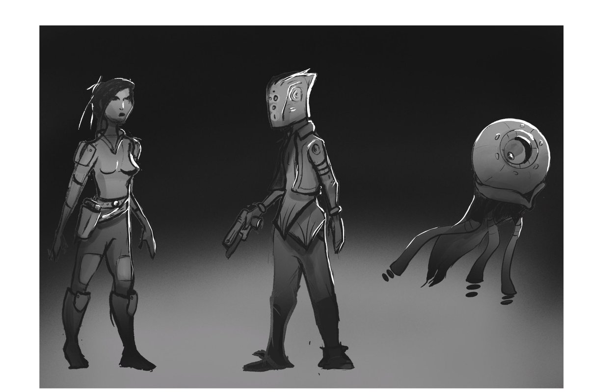 Learning character design with the incredible Nikolai Lockertsen at <a href="/SchoolismLIVE/">Schoolism</a> !! Progress! #characterdesign #conceptart #scifiart #schoolism