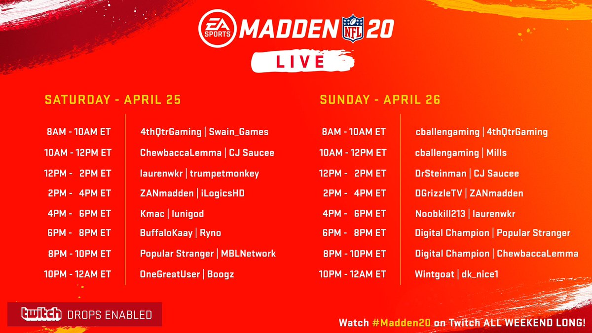 TheBomberLeague's tweet photo. Thanks to @EAMaddenNFL we are part of #MaddenLive NFL Draft Weekend!! Saturday 8pm est!!

Christian Okoye + PUs + 25k training
Devin Hester + Willie Brown + PUPs + 25k training
(DUMP TRUCK) GT Bo Jackson + 50k training
+ !Drops ACTIVE

Follow us on https://t.co/v09DVO4XX3 https://t.co/aRl6GGz27O