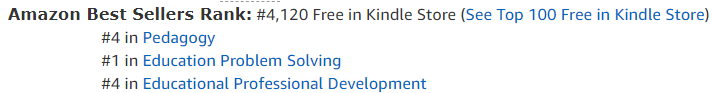 Hmm, didn't expect this. My book #PandemicTeaching has reached number # 1 in the Education Problem Solving category at Amazon &amp; is at # 4 in Pedagogy &amp; in Educational Profressional Development. It's listed as a "best seller" but can that be if it's free?!
books2read.com/PandemicTeachi…