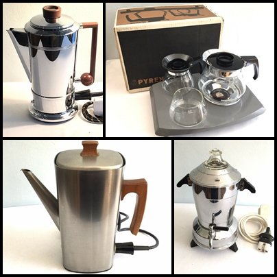 RetroBazaar's tweet photo. Every coffee-holics dream. Selection of vintage coffee pots and percolators. All available now in our shop. Website in bio #vintagecoffeemachine #vintagepyrex #coffeeaddict #vintageshopping #lockdownshopping #Retrobazaar https://t.co/246n9oMYlU