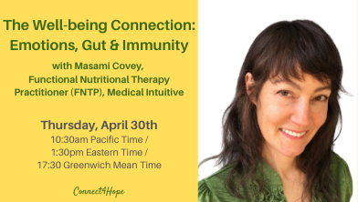 Connect4Hope's tweet photo. On Thursday, Masami Covey, FNTP, will join #Connect4Hope for a live discussion into the connection between emotions, gut & immunity. Masami will provide tips for strong gut & emotional health while answering your questions.
Register here π https://t.co/yBAxtI2OC9 https://t.co/vBICaEBrDK