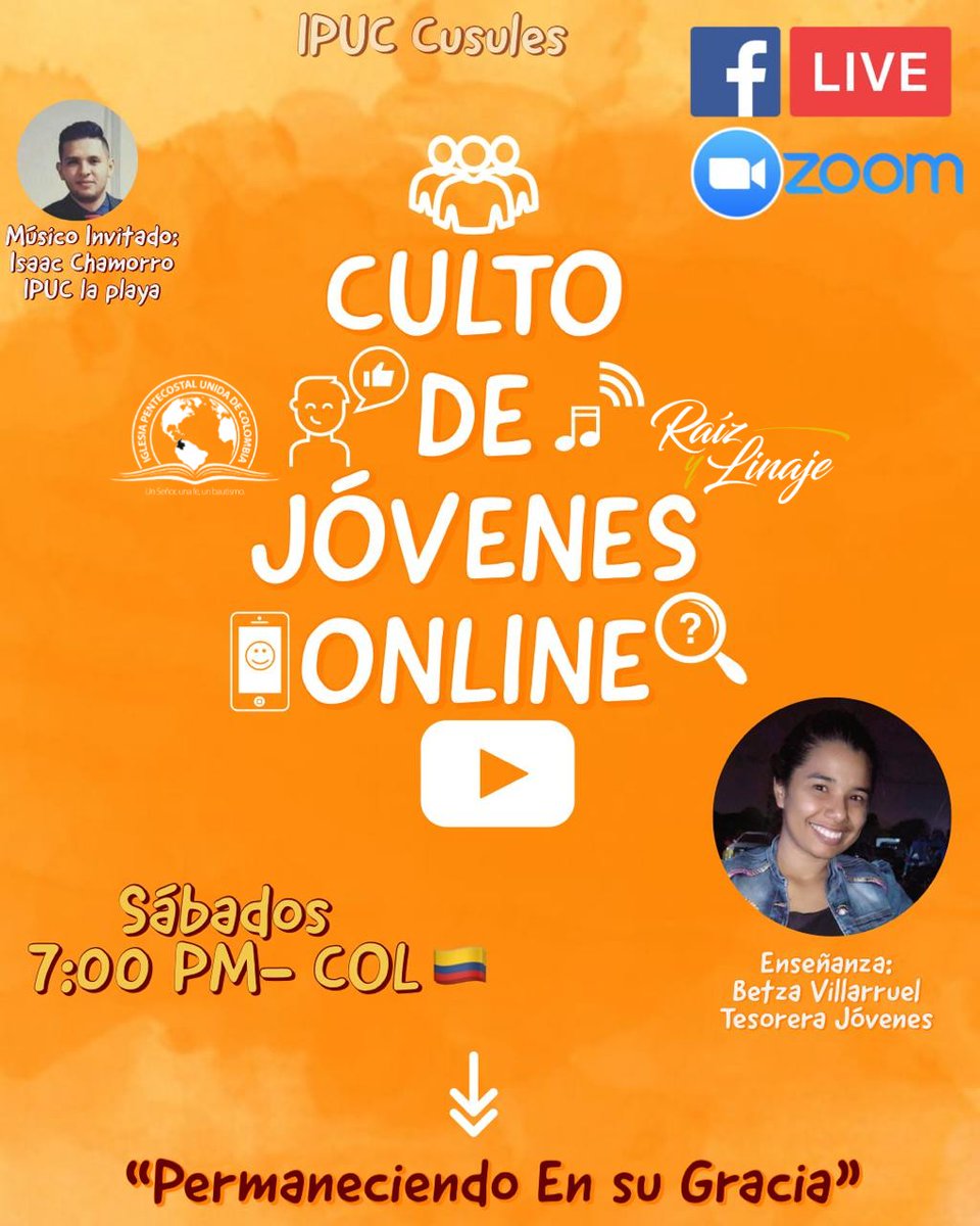 ipucusules's tweet photo. CULTO DE JÓVENES VIRTUAL. Sábado 24 de abril a las 7:00 pm. Transmisión por Facebook Live y Zoom. #máscercadejesús #yosoycusulista #JovenesCusules https://t.co/JDHryb1kLz